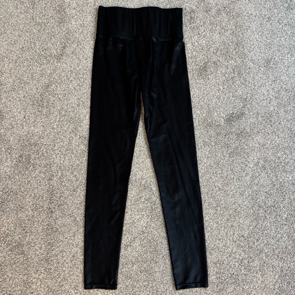 Carbon38 Women's Size S Black Faux Leather Shine High Rise 24 x 27 Leggings